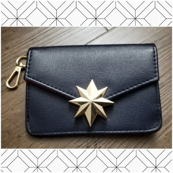 Captain Marvel Navy Wallet with Gold Star Clasp - Picture 5 of 9